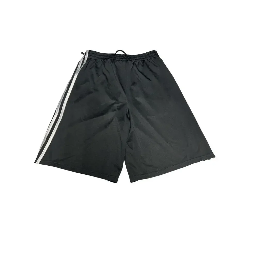 Adidas Kids XL 18-20 Black Athletic Shorts 3 Stripe Soccer Drawstring Logo Youth